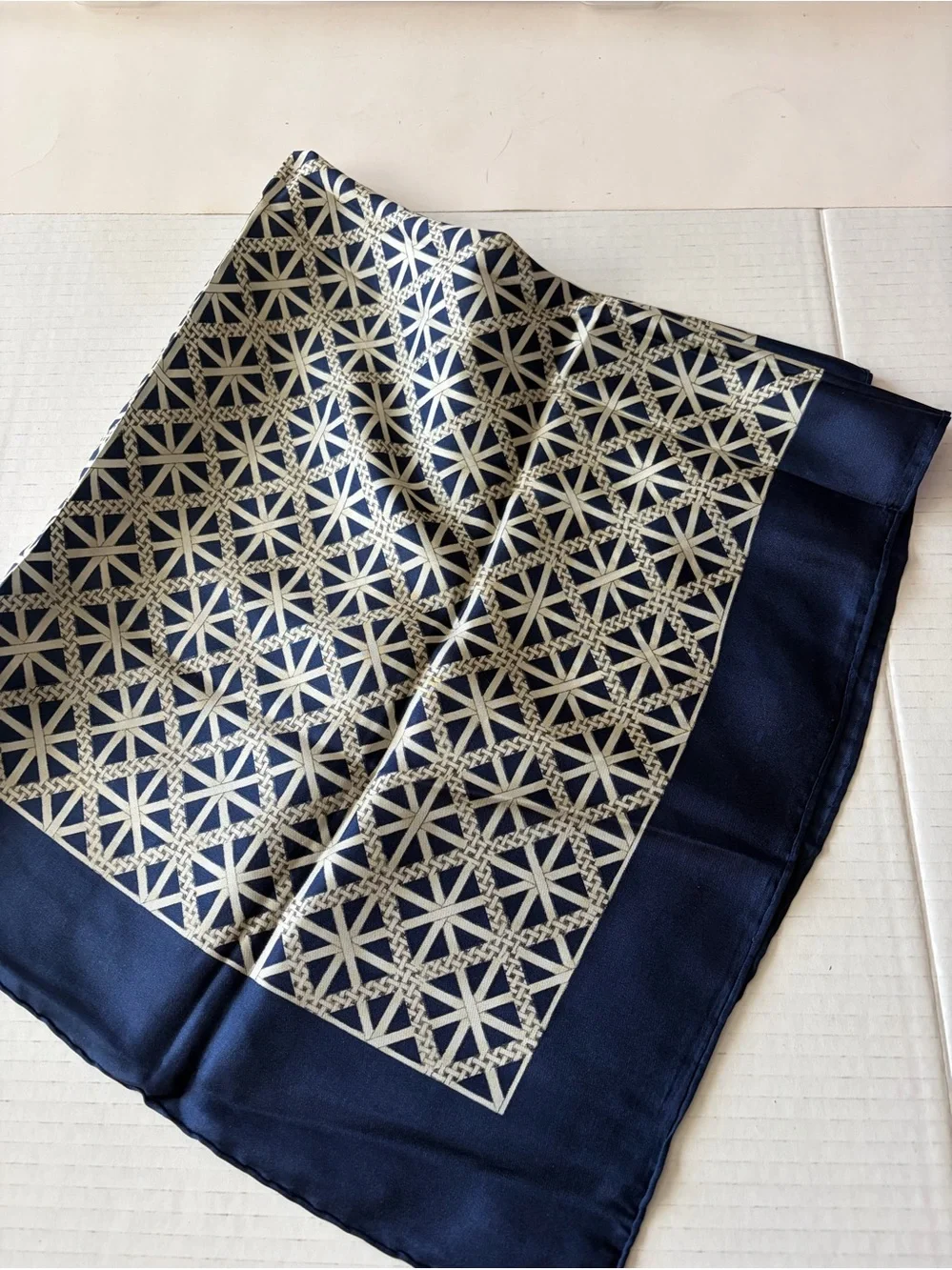 Echo vintage silk blend geometric print scarf